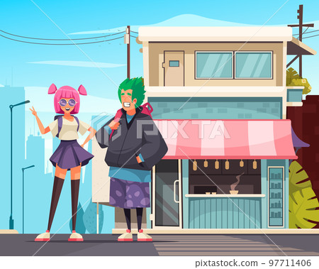 Urban Japanese Teenagers Composition Urban Japanese Teenagers Composition 97711406