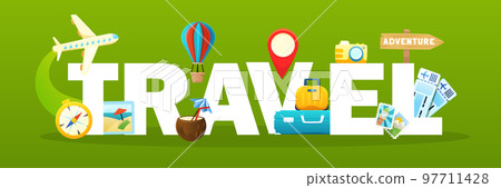 Travel Text Illustration Travel Text Illustration 97711428