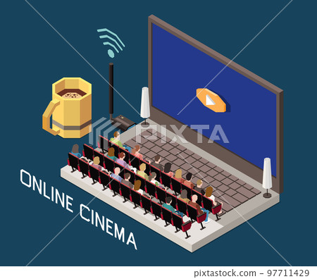 Online Cinema Isometric Composition Online Cinema Isometric Composition 97711429