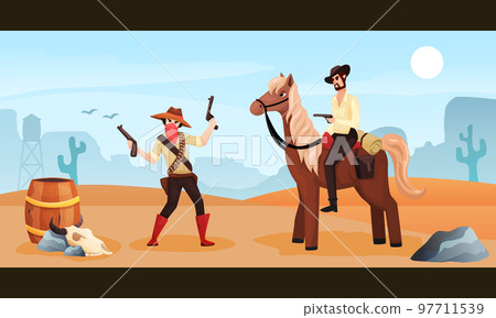 Wild West Vector Illustration 97711539