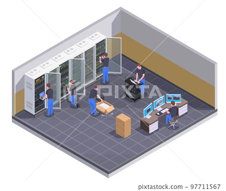 Data Center Isometric View 97711567