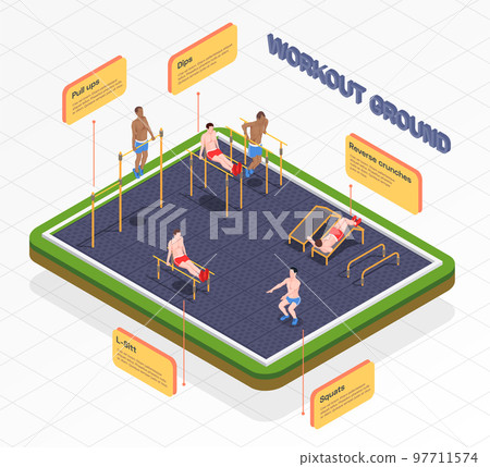Workout Ground Isometric Composition Workout Ground Isometric Composition 97711574