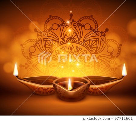 Diwali Lantern Cups Composition 97711601