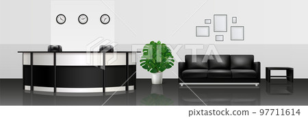 Office Interior Realistic Illustration Office Interior Realistic Illustration 97711614