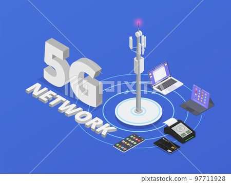 Wireless Technologies Isometric Composition 97711928