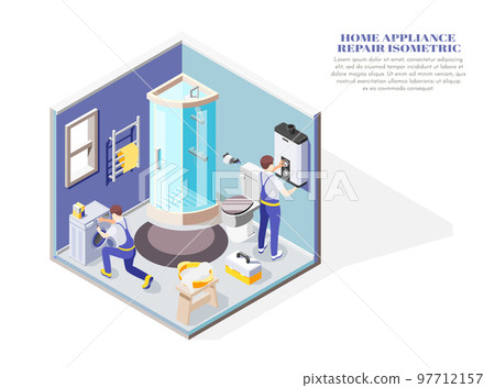 Home Appliance Isometric Composition Home Appliance Isometric Composition 97712157