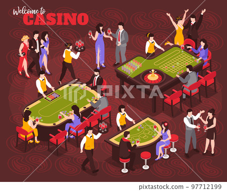 Isometric Casino People Composition 97712199