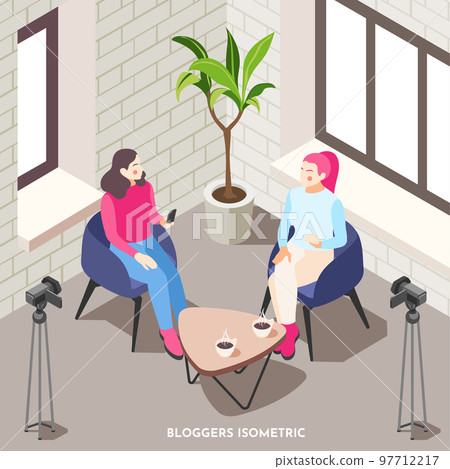 Bloggers Isometric Background 97712217