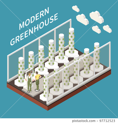 Modern Greenhouse Farming Concept 97712523