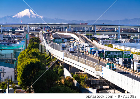 《Saitama Prefecture》 Landscape and traffic image of Bijogi Junction and Mt. Fuji 《Saitama Prefecture》 Landscape and traffic image of Bijogi Junction and Mt. Fuji 97713082