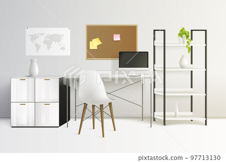 Office Interior Realistic Composition Office Interior Realistic Composition 97713130