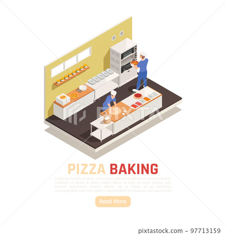 Pizza Shop Isometric Composition 97713159