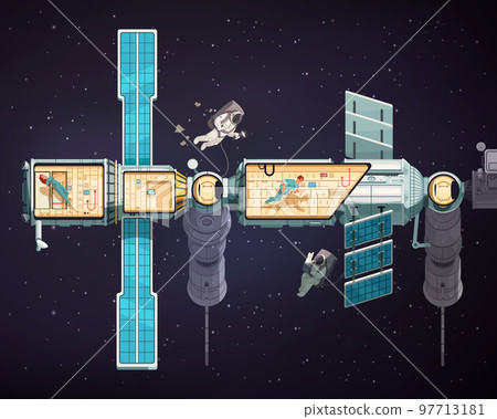 Orbital Space Station Illustration - Stock Illustration [97713181] - PIXTA