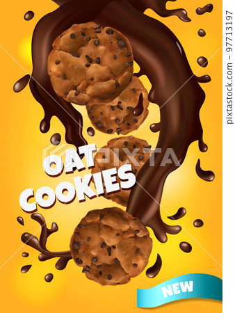 Realistic Oat Cookies Poster Realistic Oat Cookies Poster 97713197