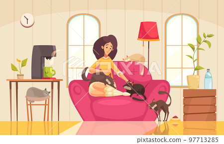 Lonely Woman Illustration 97713285