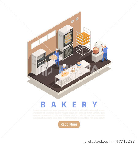 Bakery Confectionery Isometric Composition 97713288