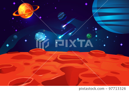 Space Cartoon Game Background 97713326
