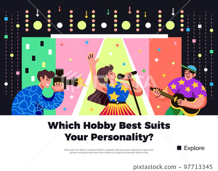 Hobbies Colorful Banner Hobbies Colorful Banner 97713345