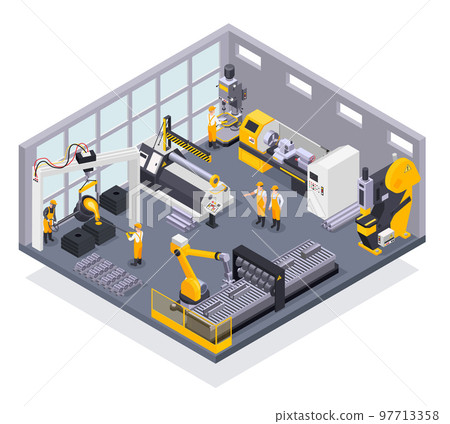 Metal Industry Isometric Composition 97713358