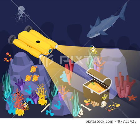 Underwater Vehicles Machines Isometric Composition 97713425