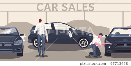 Car Sales Flat Composition 97713428