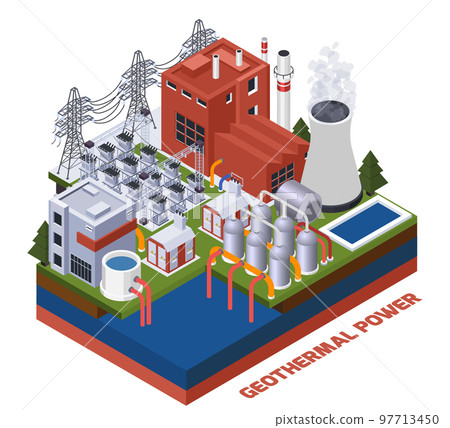 Electricity Isometric Composition 97713450