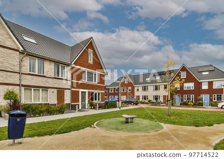 some houses that are in the same location, and one is on the other side of the house with no windows 97714522