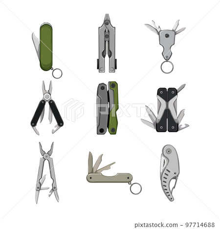 knife tool set cartoon vector illustration 97714688