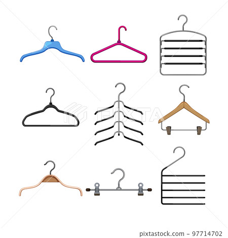 hanger clothes set cartoon vector illustration 97714702