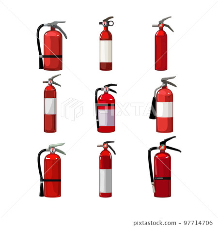 fire extinguisher set cartoon vector illustration fire extinguisher set cartoon vector illustration 97714706