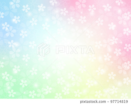 五顏六色的櫻花背景,閃閃發光的背影 五顏六色的櫻花背景,閃閃發光的背影 97714819