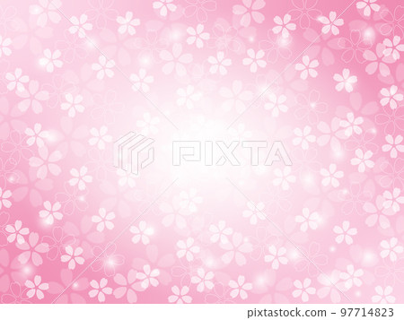 櫻花粉色背景，閃閃發光的背影 97714823
