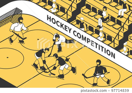 Hockey Competition Isometric Illustration Hockey Competition Isometric Illustration 97714839