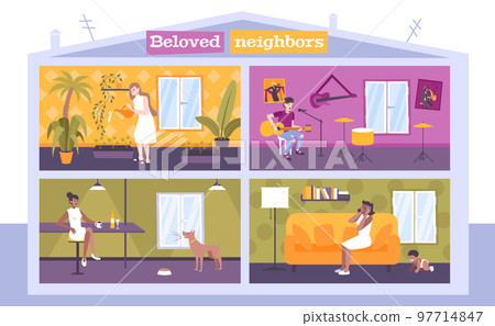 House Neighbors Concept House Neighbors Concept 97714847