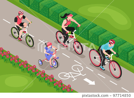 Isometric Bicycle Ride Composition Isometric Bicycle Ride Composition 97714850