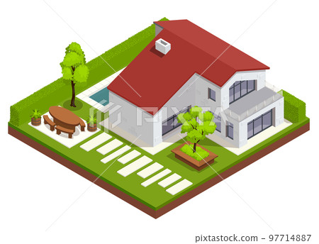 Home Landscape Design Composition 97714887