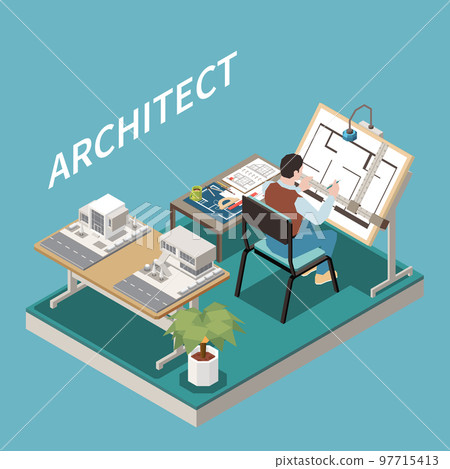 Architect At Work Composition Architect At Work Composition 97715413