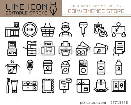 Line Icon Business Series Vol.25 Convenience Store Service 97715558