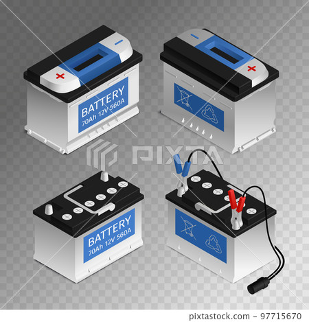 Car Battery Isometric Set Car Battery Isometric Set 97715670