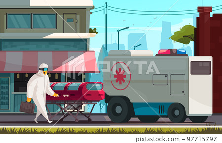 Coronavirus Flat Background 97715797