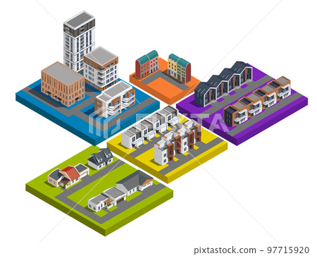 Suburban Buildings Platform Set 97715920