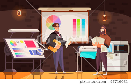 Cartoon Printing House Illustration Cartoon Printing House Illustration 97716081