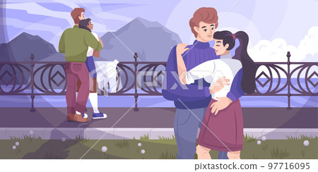 Hug Lovers Composition 97716095