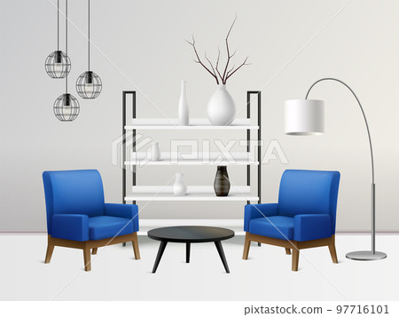 Designer Interior Realistic Composition 97716101