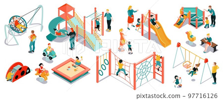 Isometric Playground Icon Set Isometric Playground Icon Set 97716126