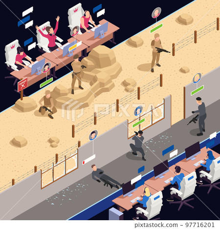 Cyber Sport Isometric Background Cyber Sport Isometric Background 97716201