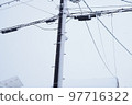 Photo of snow piled up on telephone poles due to heavy snowfall Photo of snow piled up on telephone poles due to heavy snowfall 97716322