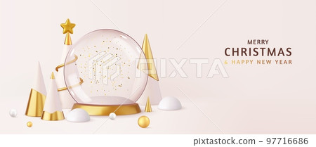 3d Christmas and New Year festive Template. 3d Christmas and New Year festive Template. 97716686