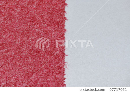 Two-tone background material by Japanese paper (white and red) 97717051