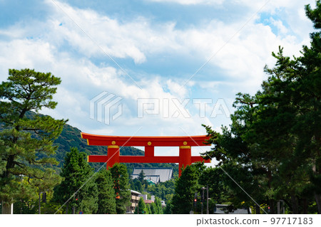 Heian Jingu Shrine Large Roof of Chion-in Temple over the Summer Otorii Gate 1 Sakyo Ward, Kyoto City, Kyoto Prefecture Heian Jingu Shrine Large Roof of Chion-in Temple over the Summer Otorii Gate 1 Sakyo Ward, Kyoto City, Kyoto Prefecture 97717183